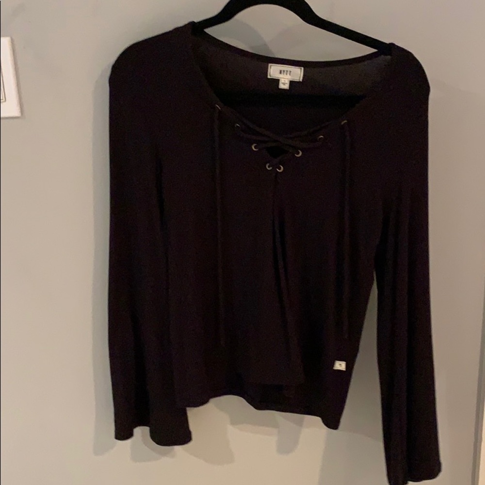 Black lace up top